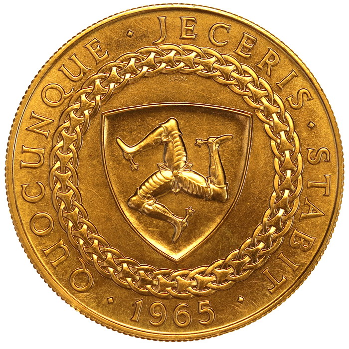 イギリス マン島 1965年銘 5ポンド金貨 エリザベス2世 Uncirculated